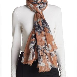 BRUNELLO CUCINELLI Floral-print linen-gauze wrap NWT MSRP US$1,455